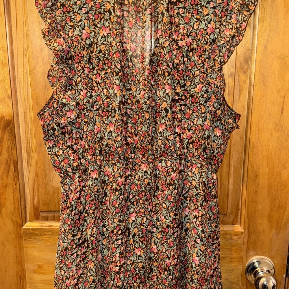 BB Dakota Multicolor Floral Ruffle Maxi Dress